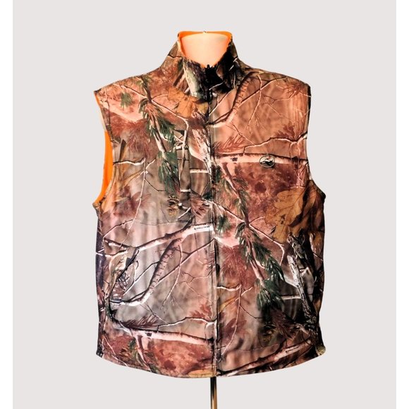 RedHead Other - RedHead Realtree Reversible Hunting Vest M Brown Camo Orange Sleeveless Pockets